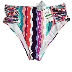 Bar iii Swim Bottoms High Waisted Women's Size L NWT Multi Color